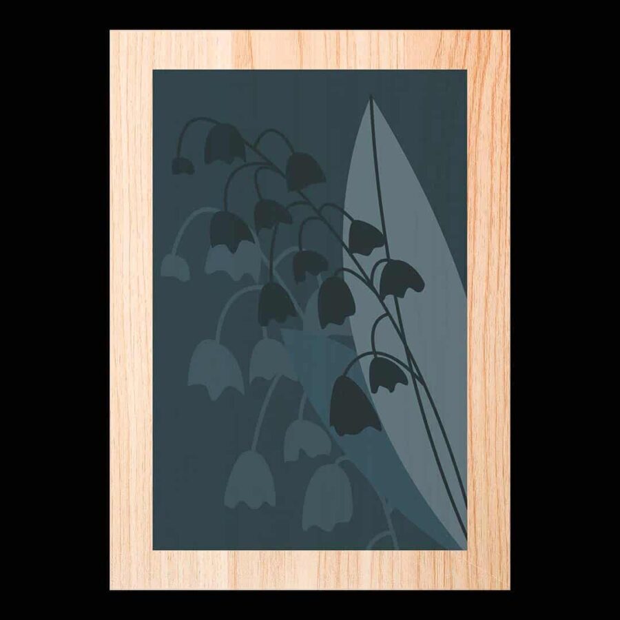 Cuadro de madera Dark Leaf Rain