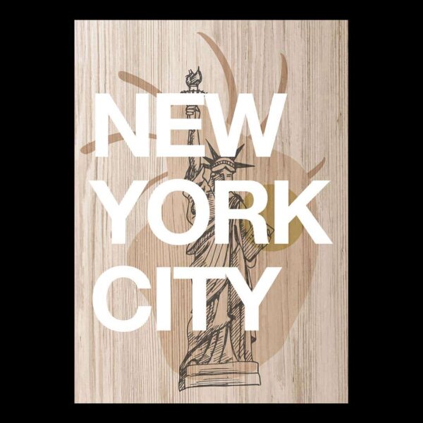 Cuadro de madera New York City White