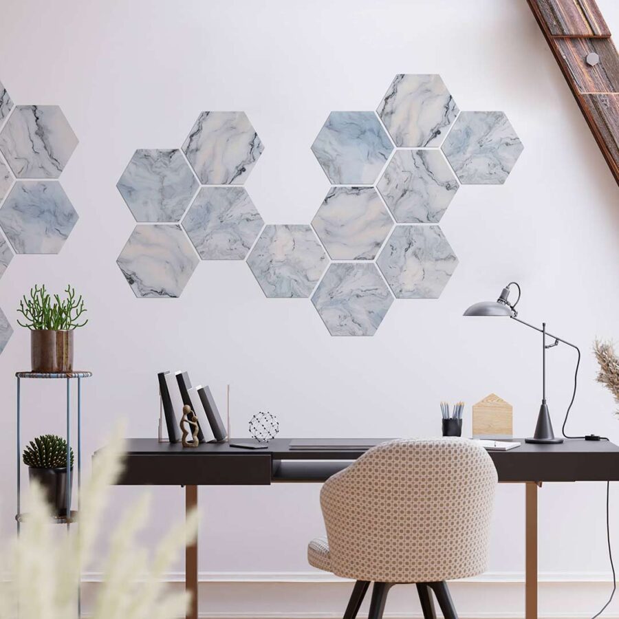 Ambiente Hexágonos decorativos Hexa Blue Onice Lakkua