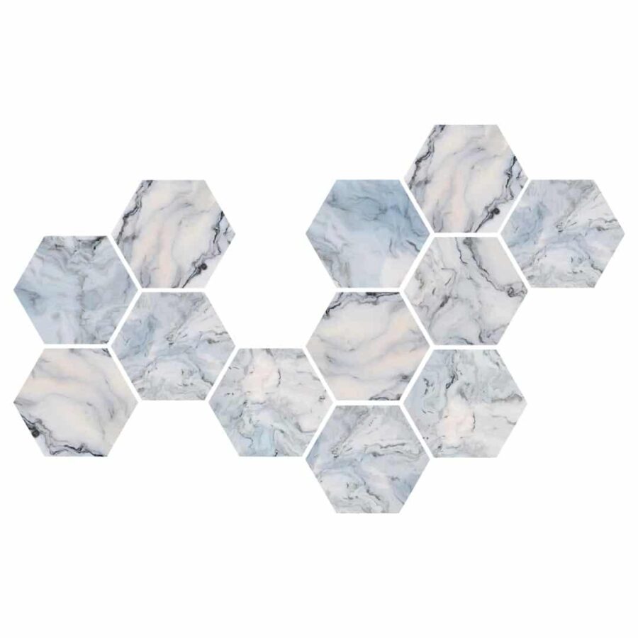 producto hexágonos decorativos hexa Blue onice