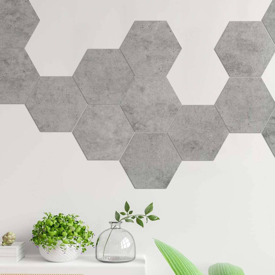 Ambiente detalle hexágonos decorativos hexa cement