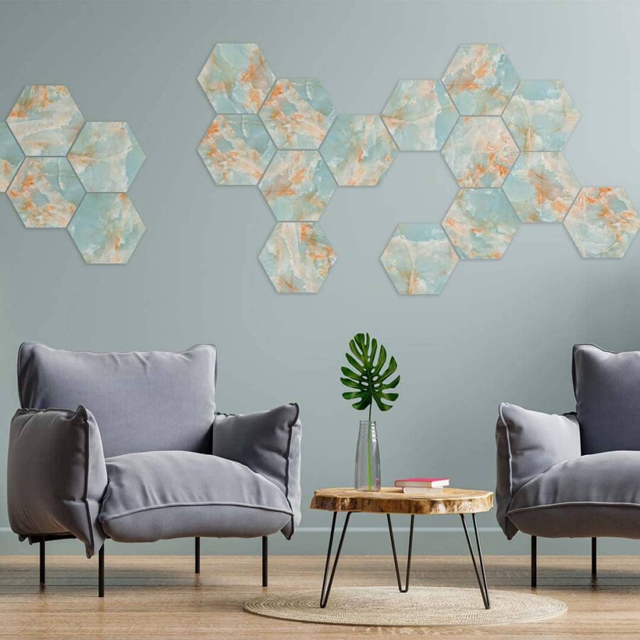 Ambiente hexágonos decorativos hexa Lhotse