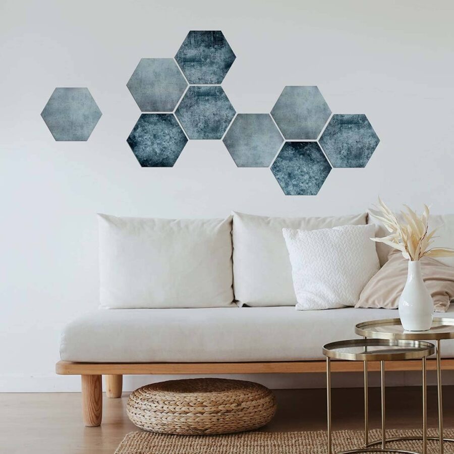 Ambiente detalle hexágonos decorativos hexa lightdark