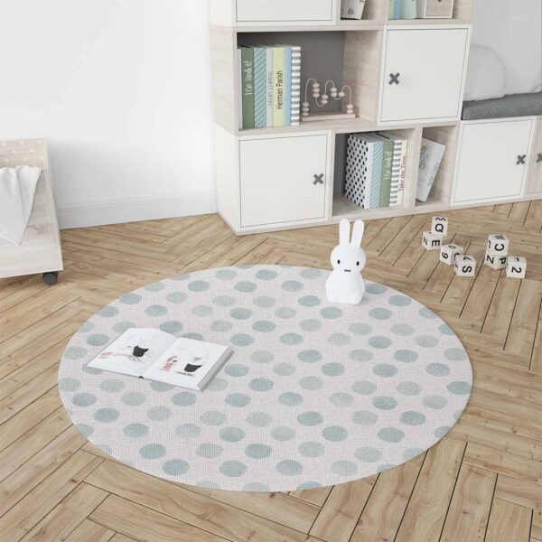 Alfombra en habitación infantil Dots Acuarela Green