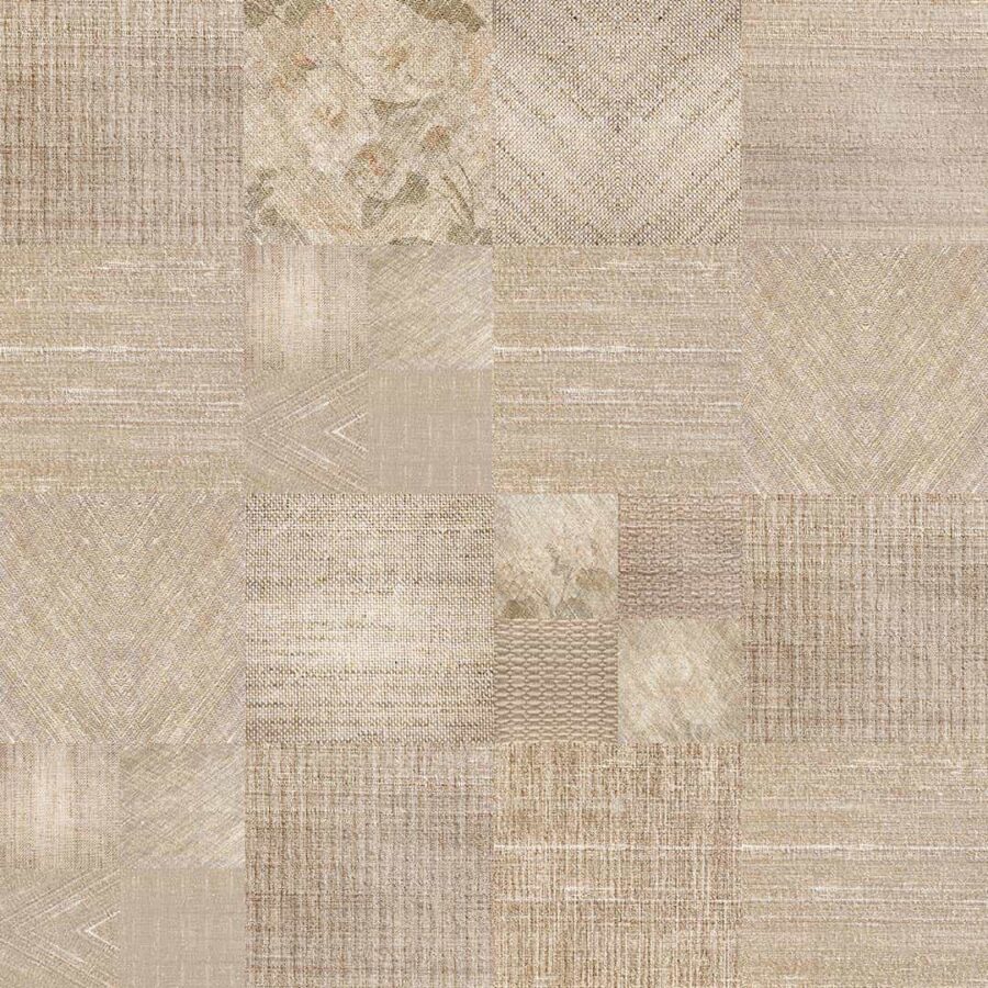 Alfombra de vinilo efecto trenzado Yut Beige