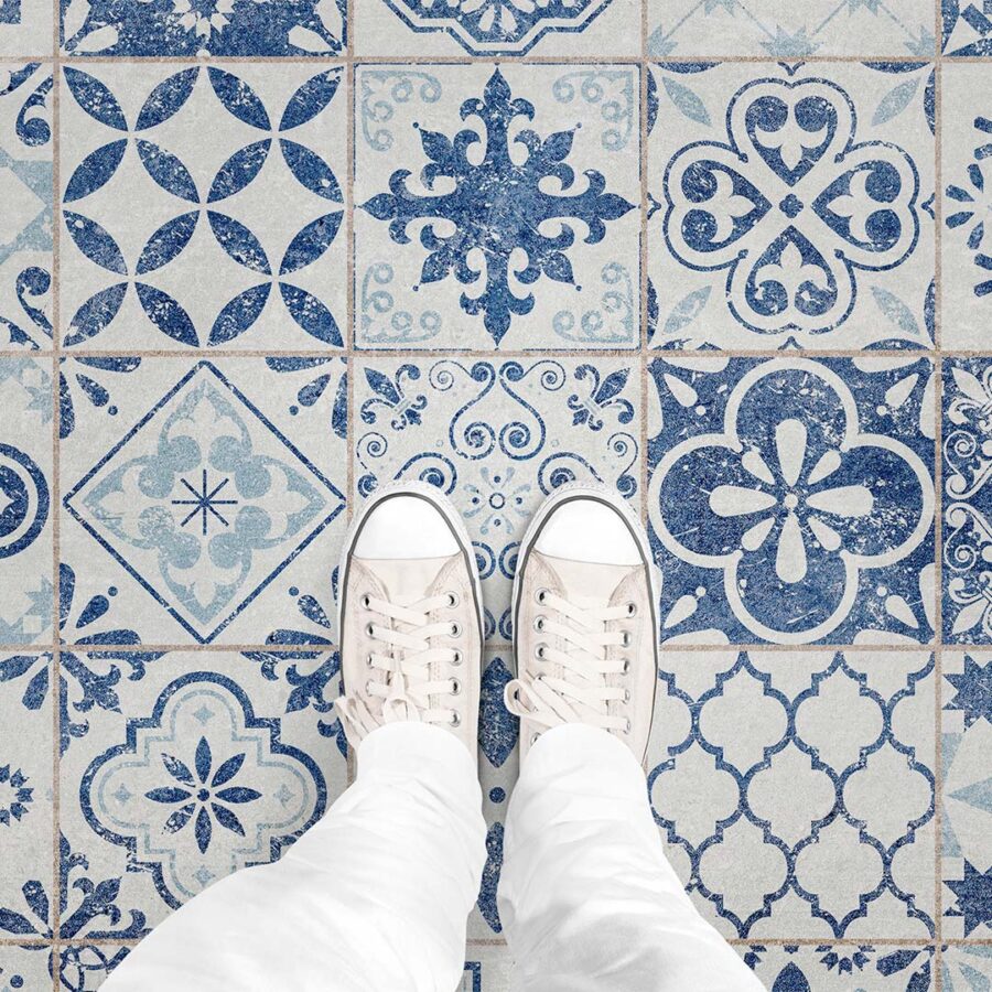 Detalle de la alfombra de vinilo hidráulica Vimeiro