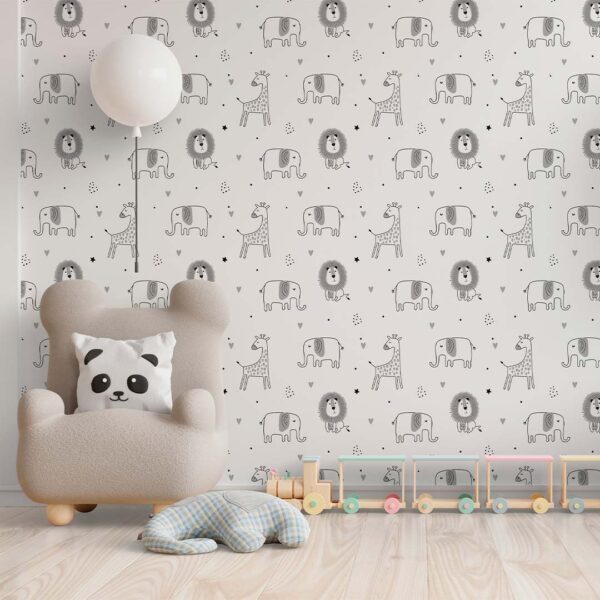 Dormitorio infantil con el papel pintado Kenia Kids