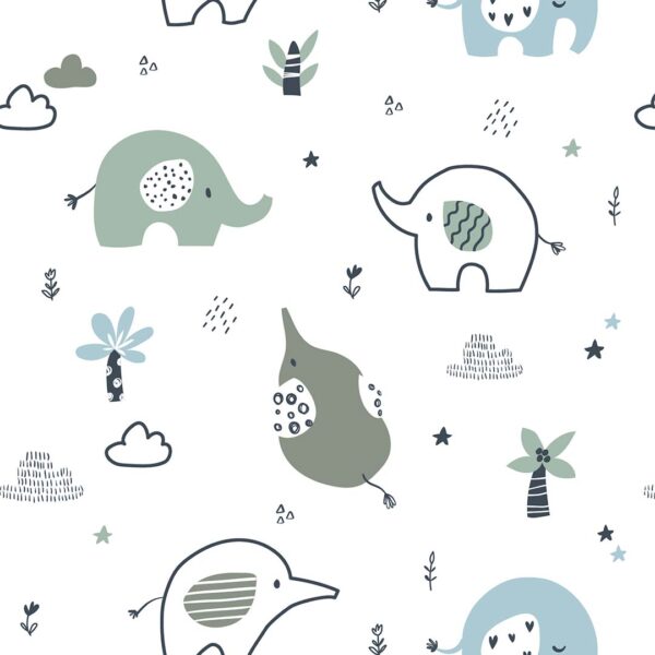 Papel pintado infantil Baby Elephant